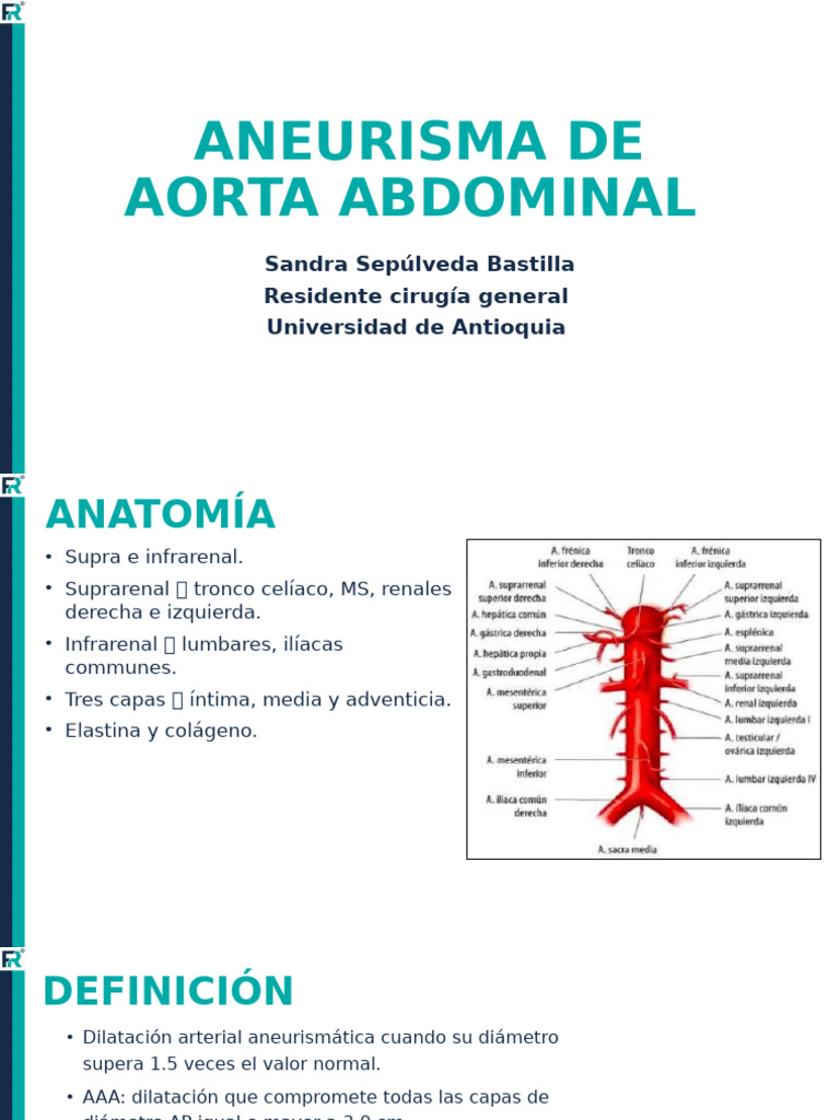 Aneurisma de Aorta Abdominal | PDF | Enfermedades y trastornos ...