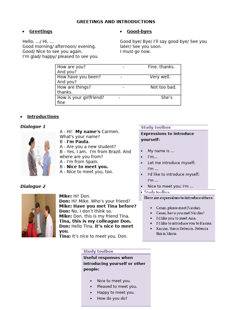 Effective Greetings and Introductions Guide | PDF