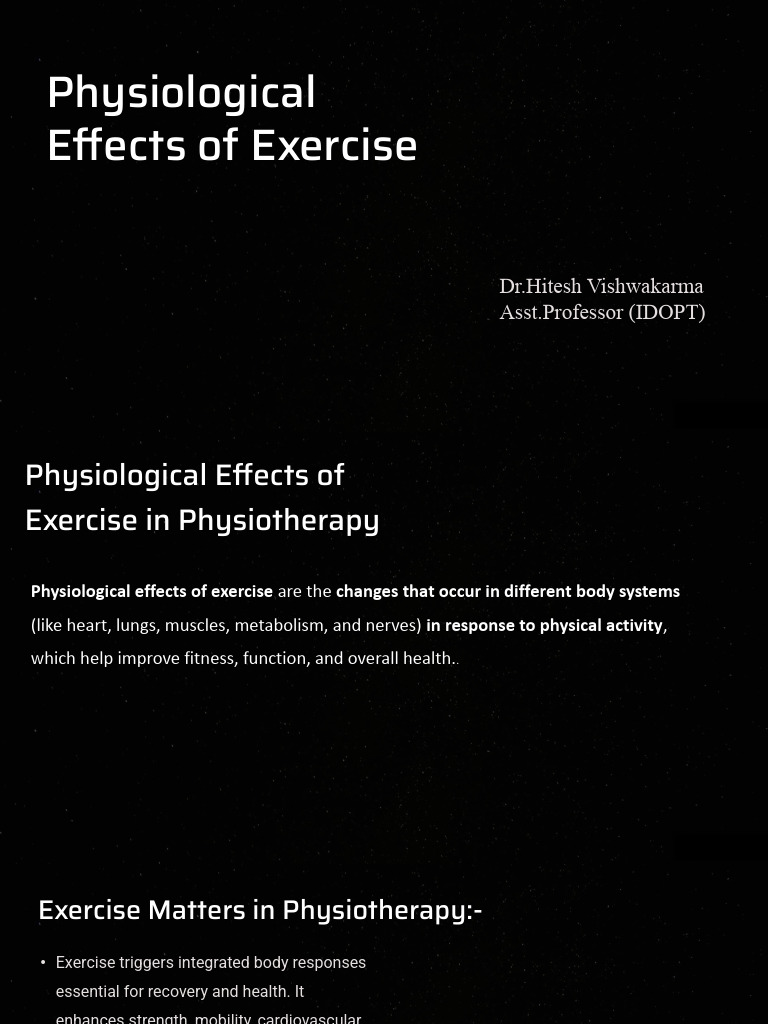 Physiological Effects of Exercise in Rehab | PDF | Physical Therapy | Heart