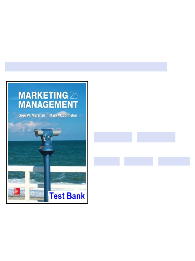 Marketing Management 2nd Edition Marshall Test Bank all chapters