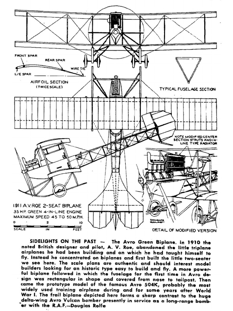 A v Roe 2-Seater Biplane 1911 DRolfe FACN 118 Rc3v16786 | PDF