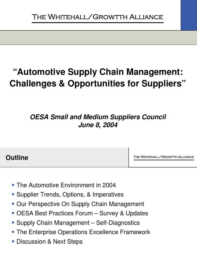 Automotive Supply Chain Insights 2004 | PDF | Supply Chain | Supply ...