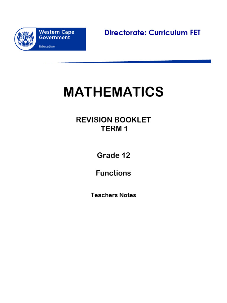 Grade 12 Mathematics Functions Revision | PDF | Exponential Function ...
