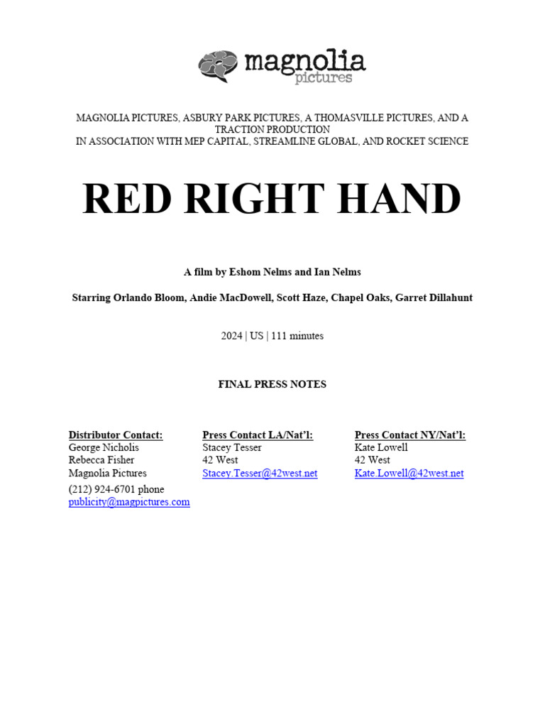 Red Right Hand Final Notes | PDF