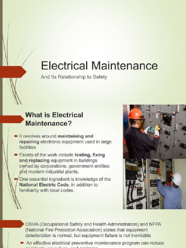 Electrical Maintenance | PDF