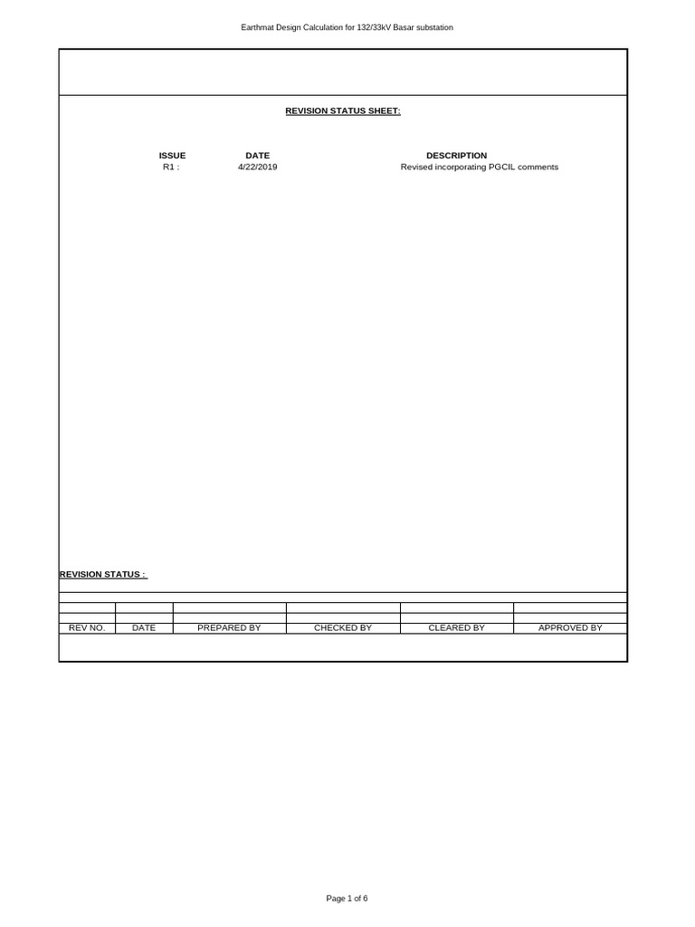 Earthmat Design for 132/33kV Substation | PDF | Electricity | Electric ...