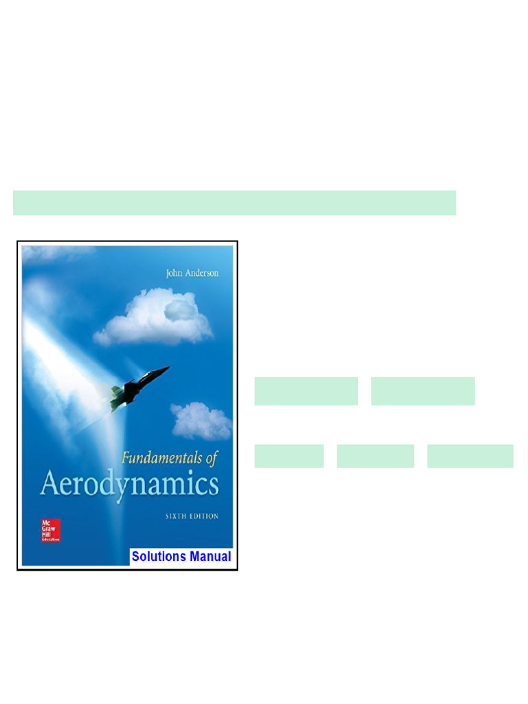 Fundamentals of Aerodynamics 6th Edition Anderson Solutions Manual pdf ...