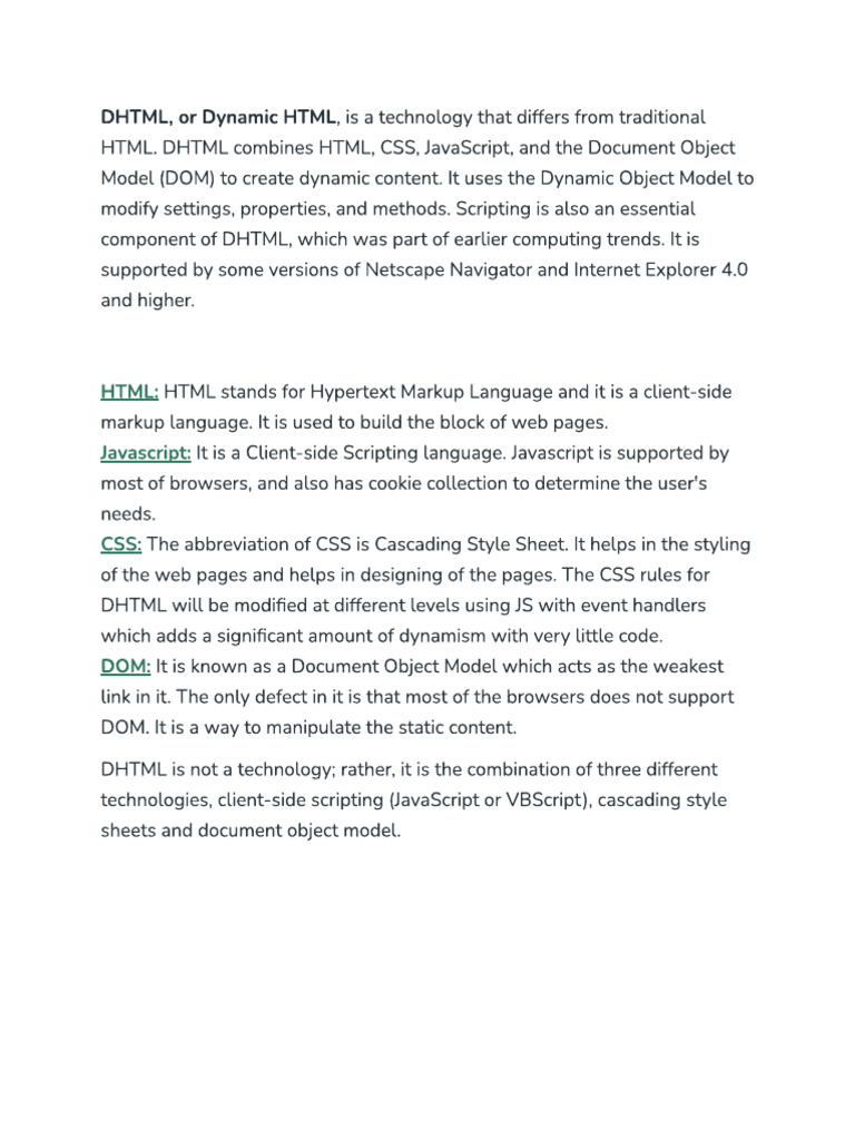 DHTML | PDF
