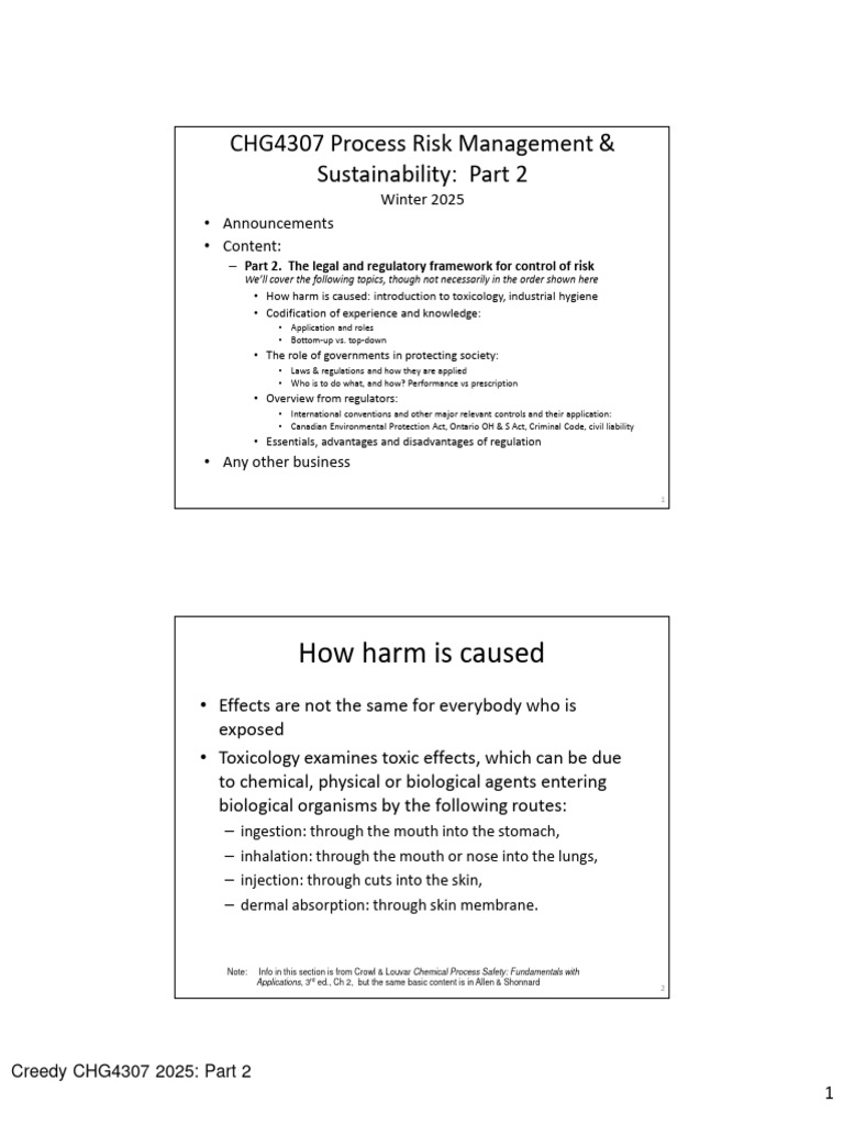 Creedy CHG4307 2025 Part 2a+2b | PDF | Occupational Hygiene ...