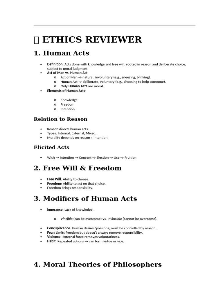 Ethics Reviewer | PDF | Morality | Reason