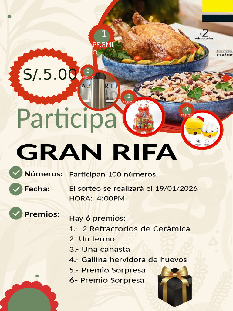 Gran Rifa: Premios y Sorteo 2026 | PDF
