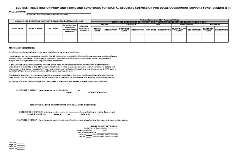 LGU Registration Form for Digital Requests | PDF
