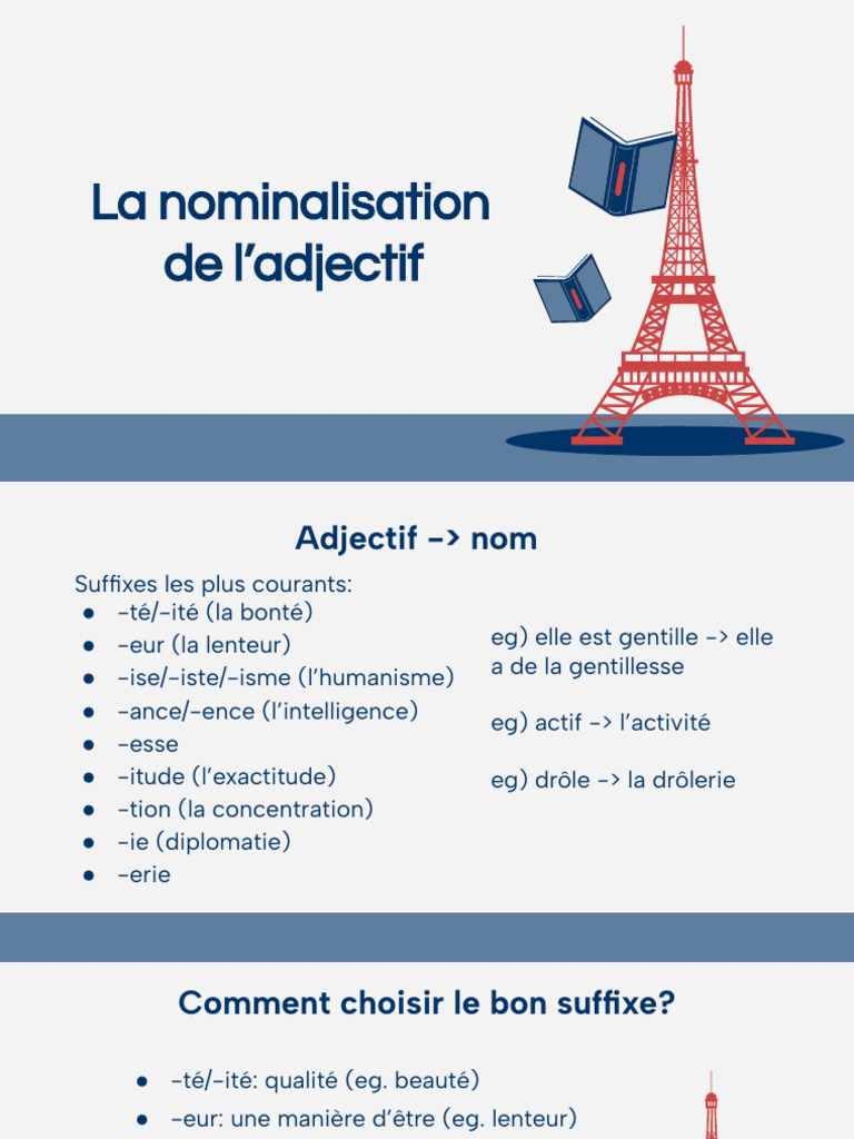 Nominalisation des adjectifs en français | PDF