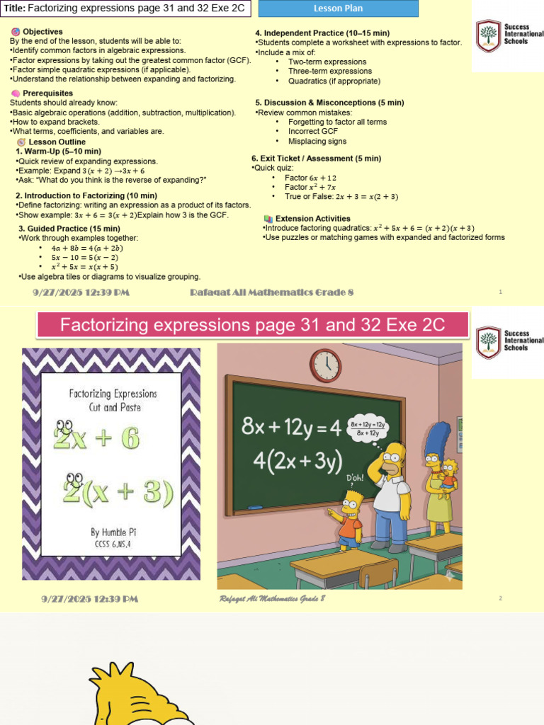 Lesson Plan and Presentation Grade # Lesson 1 # Week 5 Topic ...