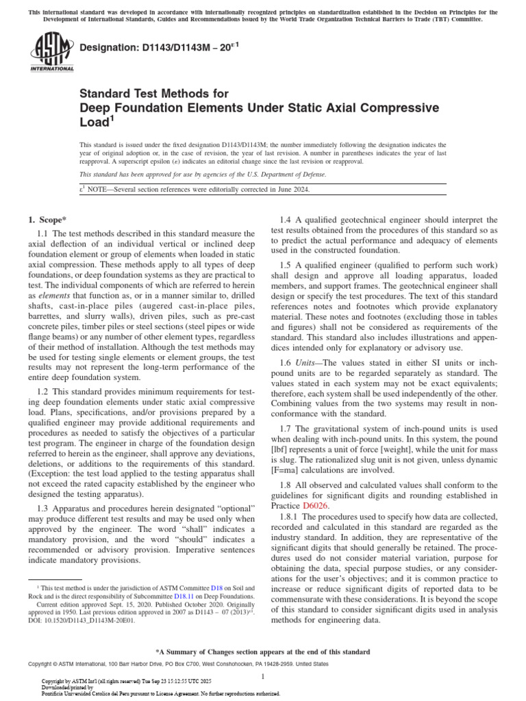Static Load Testing for Deep Foundations | PDF | Beam (Structure ...