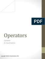 Operators: COP3014 Dr. David Gaitros