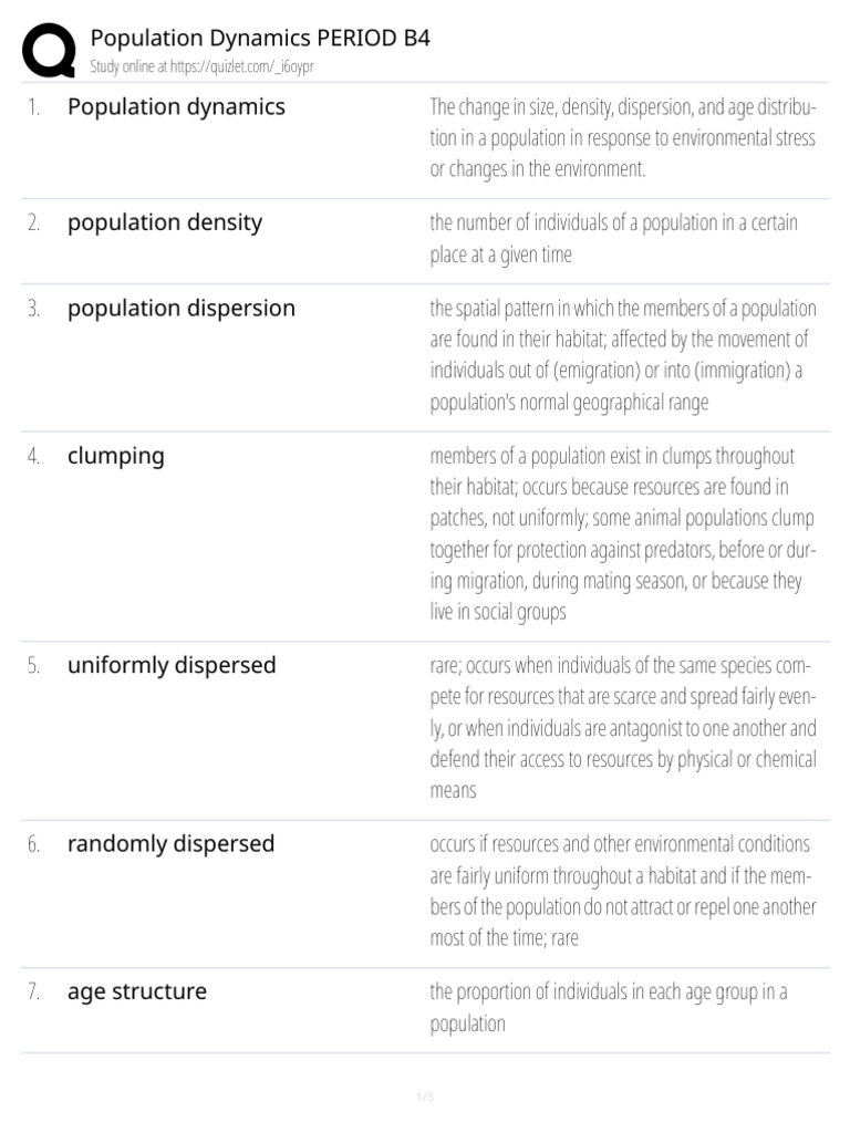Understanding Population Dynamics Concepts | PDF | Ecological ...