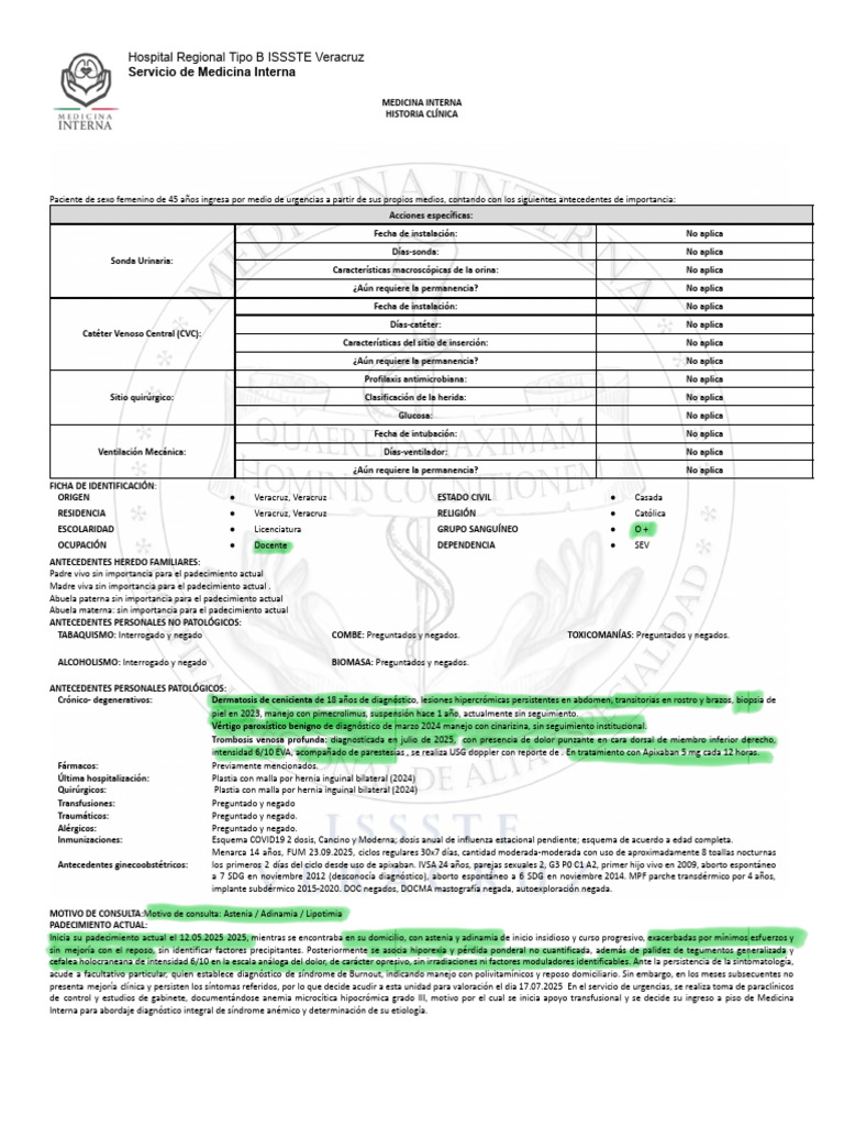 Caso 15 Oct 2025 .Docx | PDF | Medicina CLINICA | Medicina