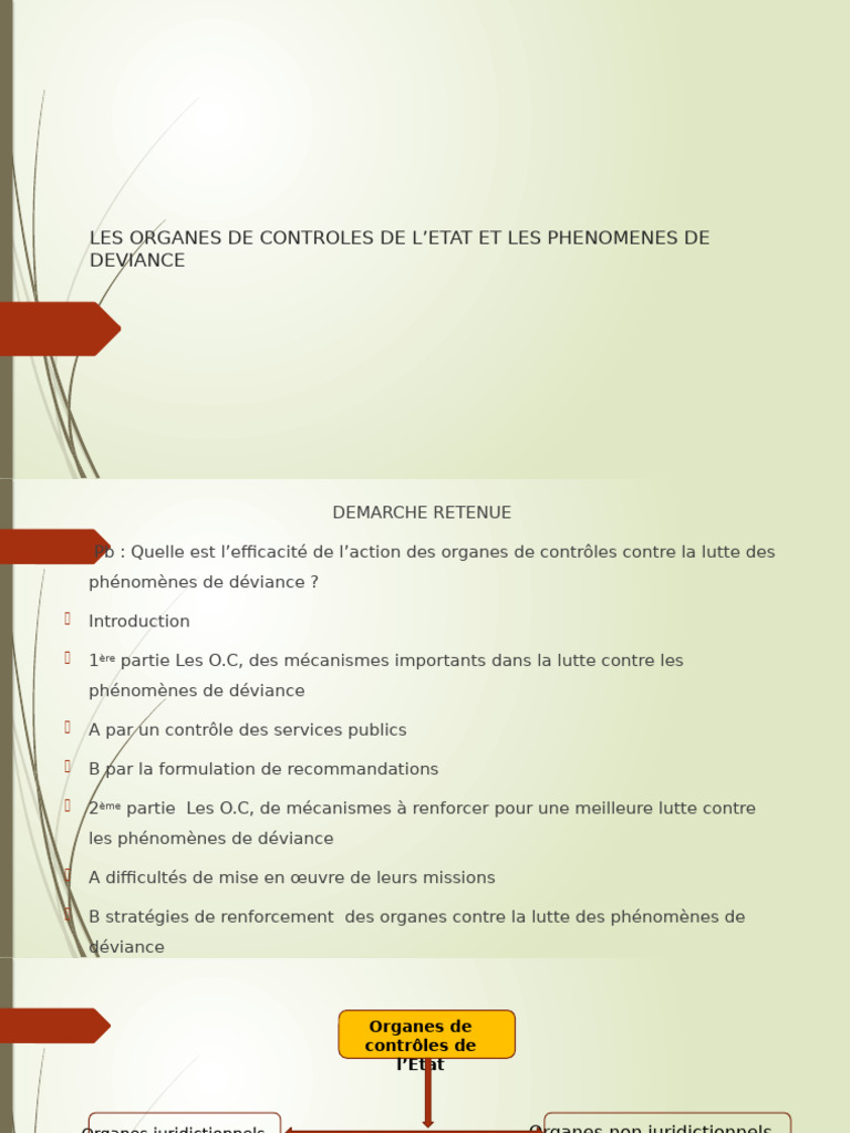 Efficacité des organes de contrôle étatiques | PDF | Justice | Crime et ...