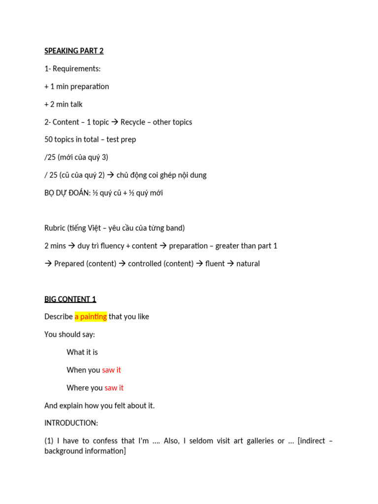 Speaking Part 2 Test Preparation Guide | PDF | Cooking | Soup