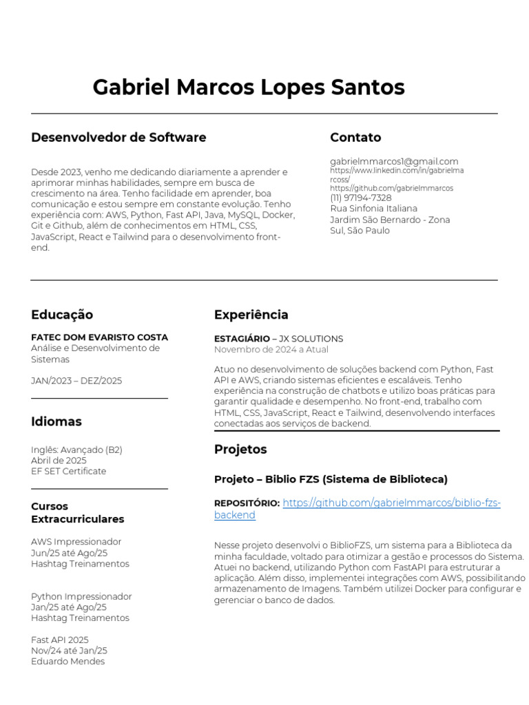 Desenvolvedor de Software em Python e AWS | PDF | Python (linguagem de ...