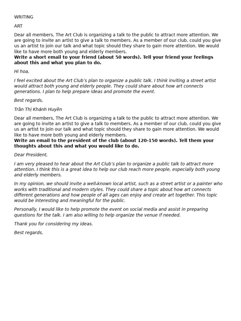Art Club Public Talk Proposal | PDF