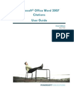 Microsoft Office Word 2007 Citations User Guide: First Edition