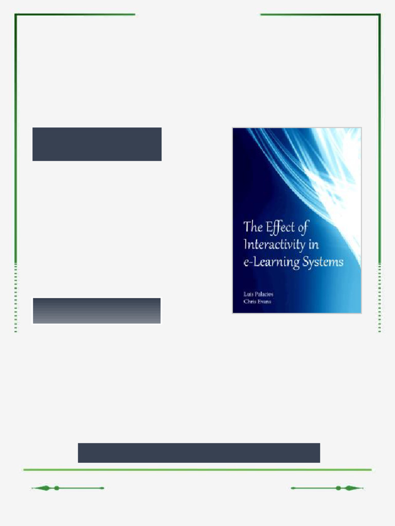 The Effect of Interactivity in e Learning Systems 1st Edition Luis ...