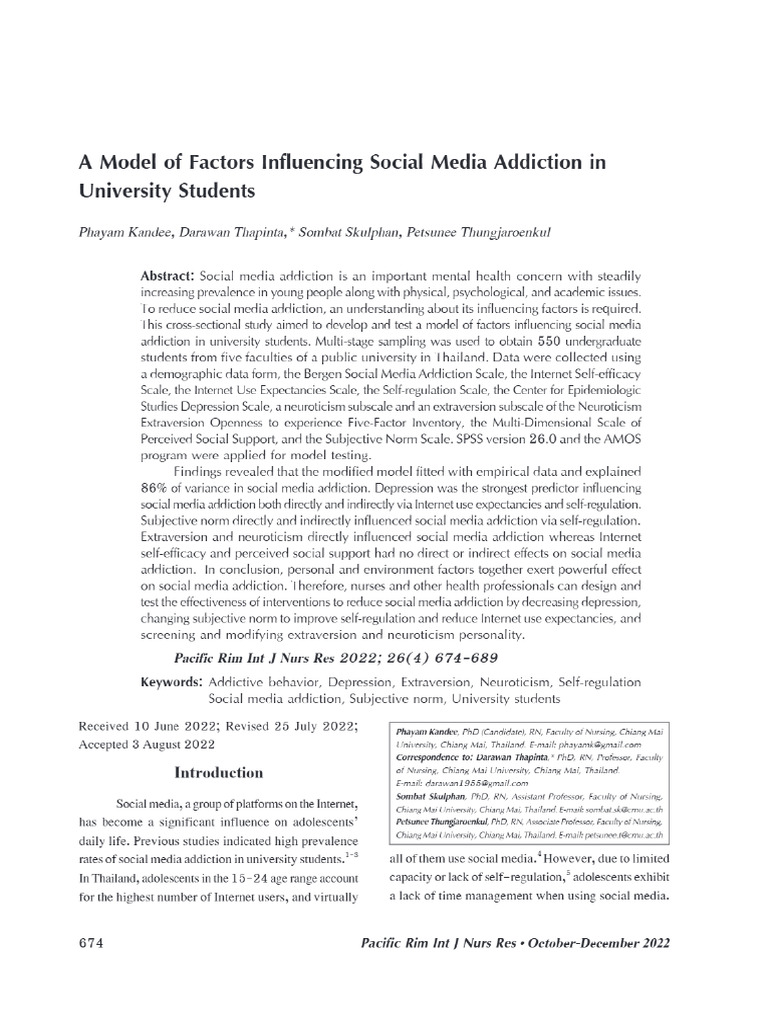 View of A Model of Factors Influencing Social Media Addiction in ...