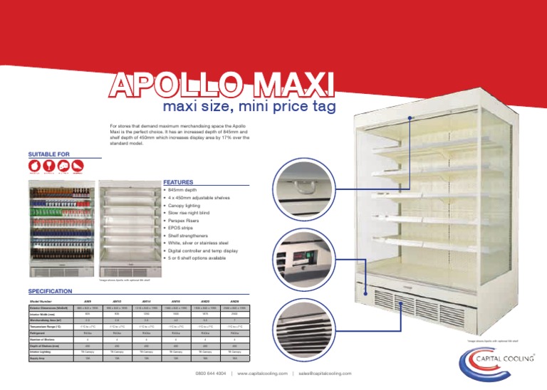 Apollo Maxi Merchandising Fridge Specs | PDF | Engineering ...