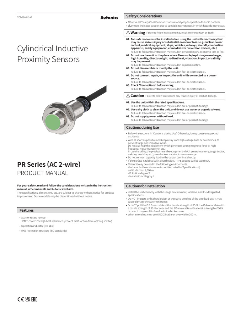 Inductive Proximity Sensors Manual | PDF | Insulator (Electricity ...