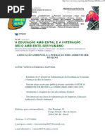 A Educação Ambiental e a interação Meio-ambiente-ser Humano