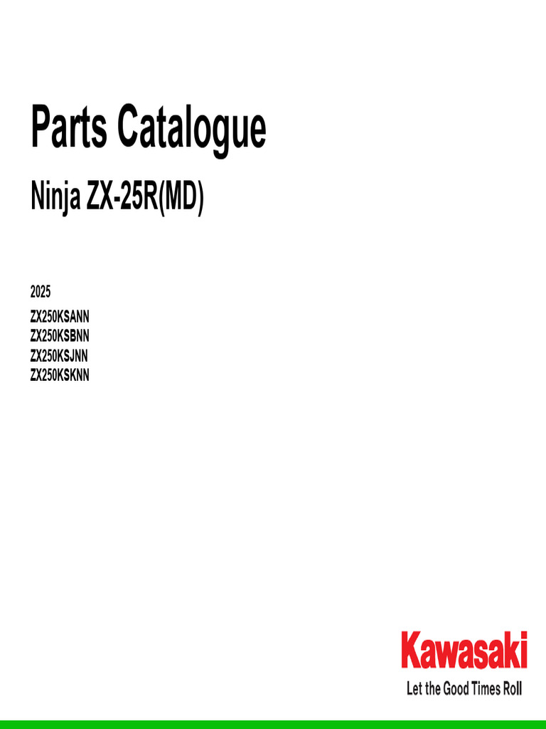 2025 Kawasaki ZX250 Parts Catalogue | PDF | Brake | Vehicles