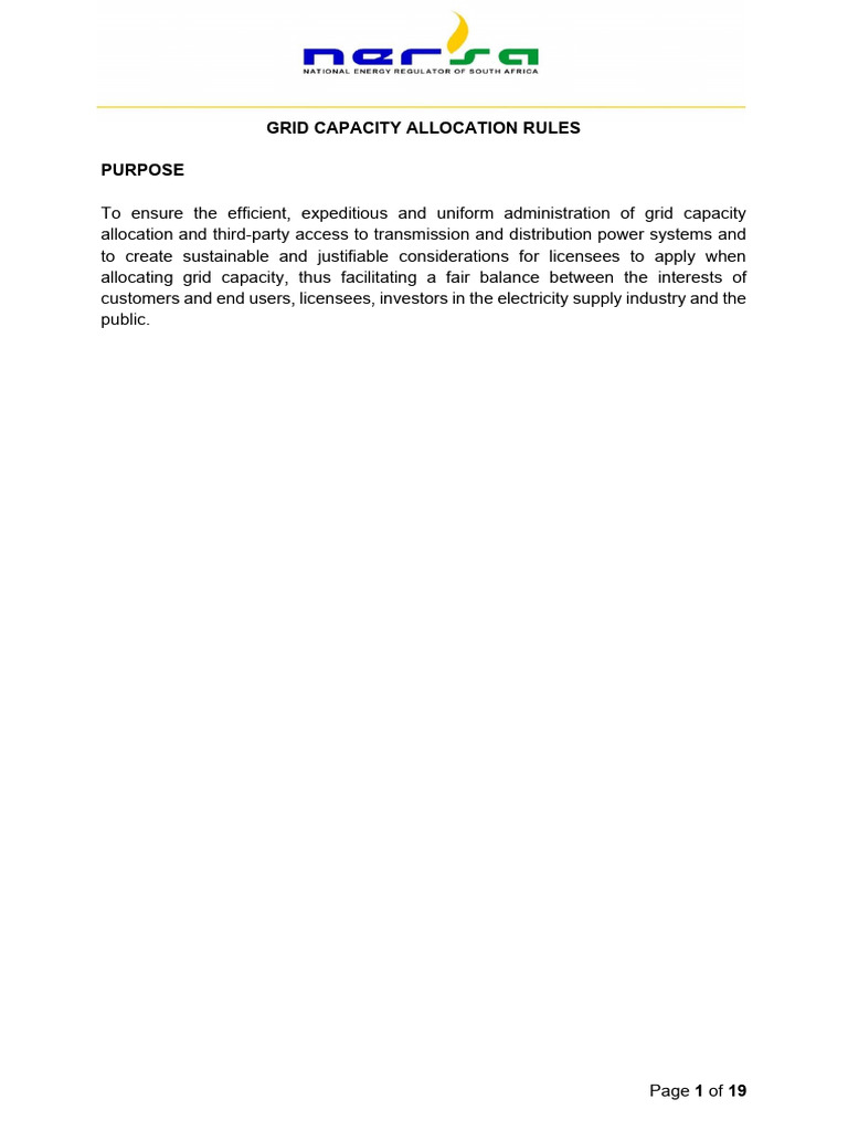 Grid Capacity Allocation Rules Overview | PDF | Electrical Grid ...