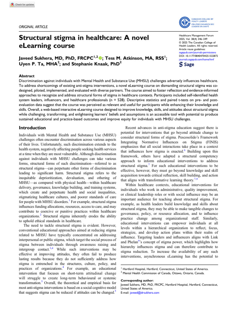 eLearning Course on Structural Stigma | PDF | Social Stigma ...