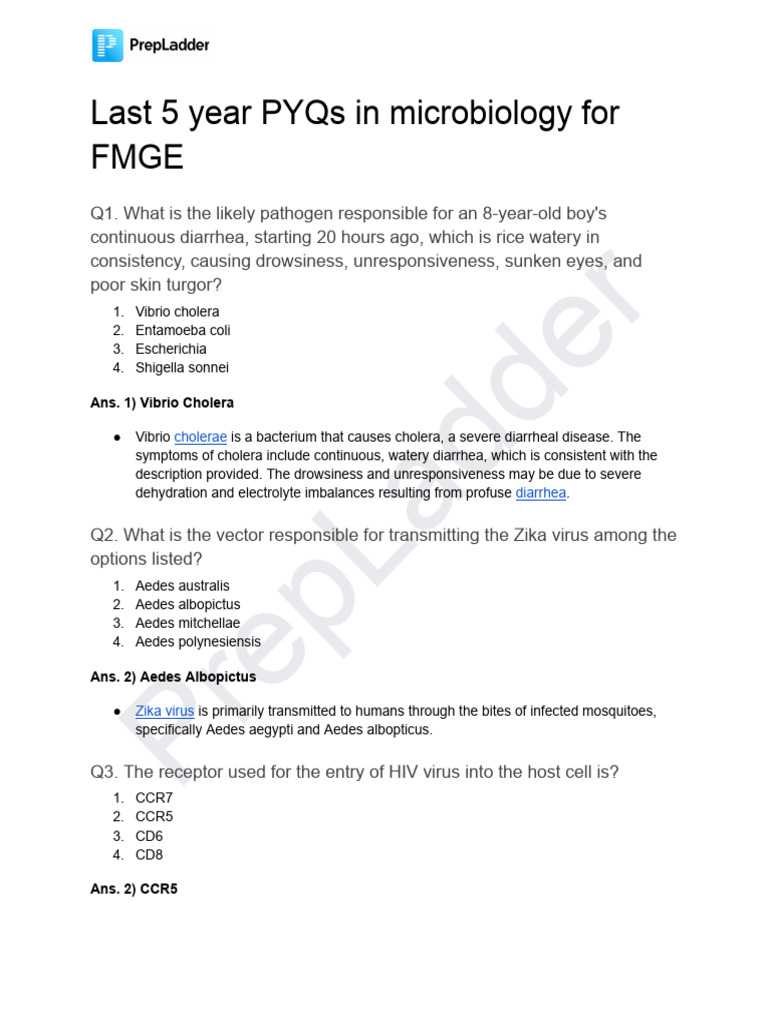 FMGE Microbiology PYQs Analysis | PDF | Immune System | Natural Killer Cell