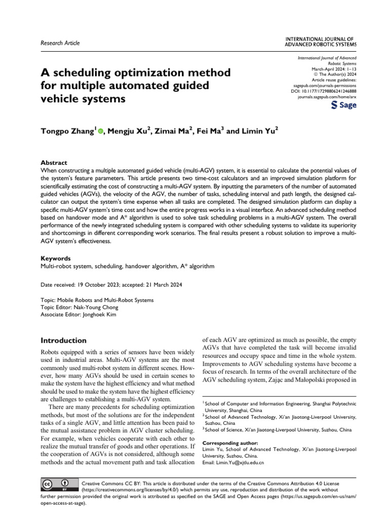 Multi-AGV Scheduling Optimization Method | PDF | Simulation