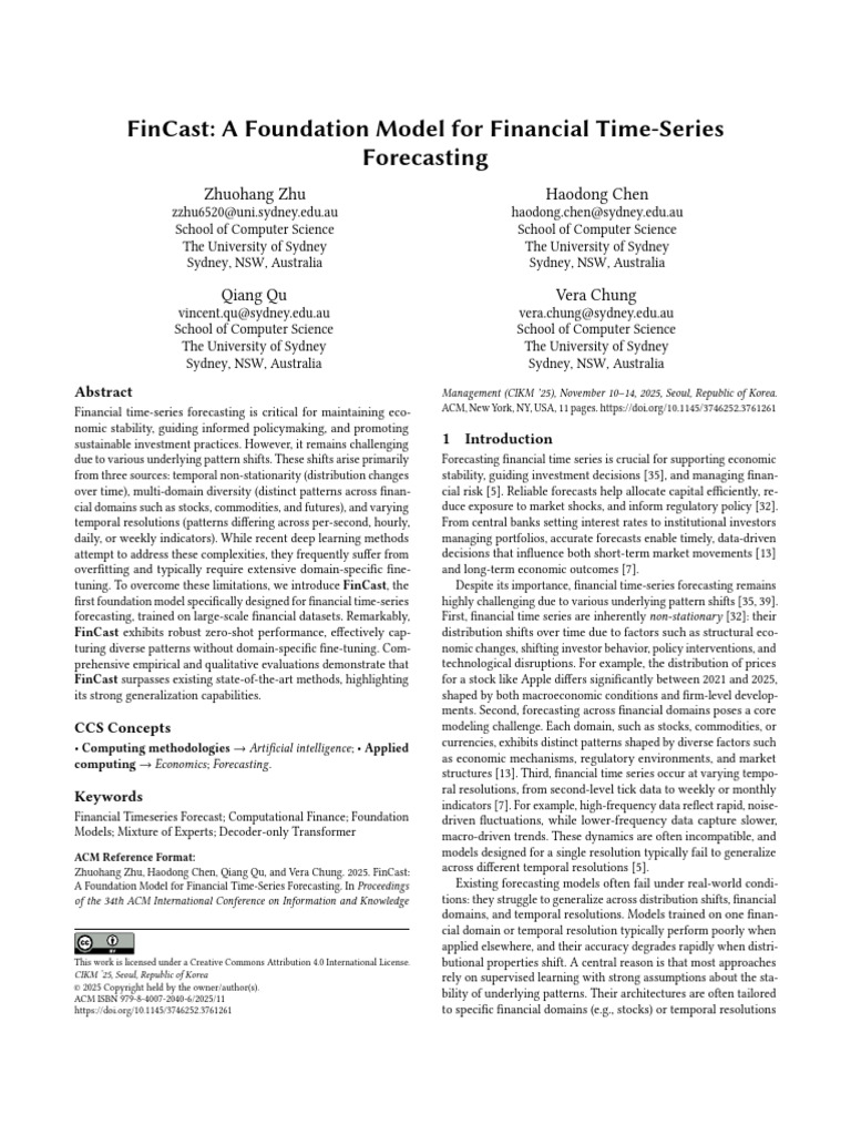 FinCast: Foundation Model for Financial Forecasting | PDF | Time Series ...