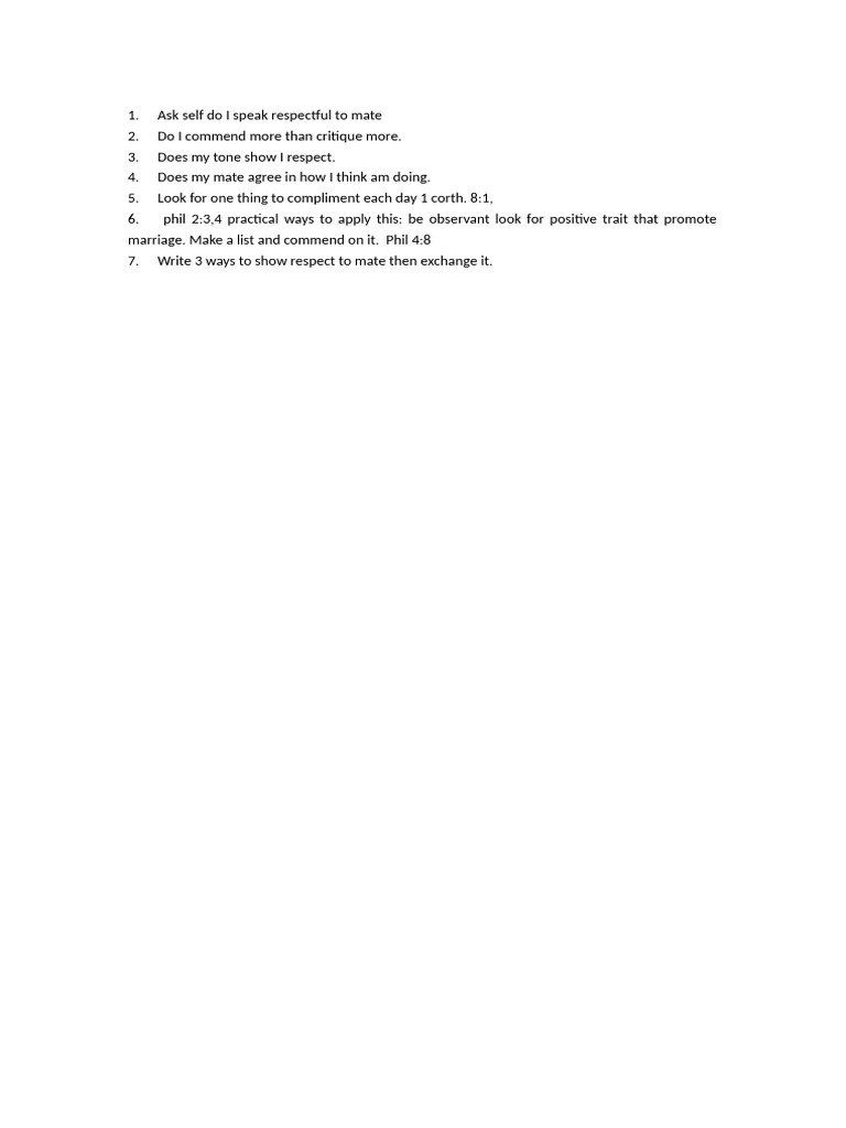 Enhancing Respect in Relationships | PDF