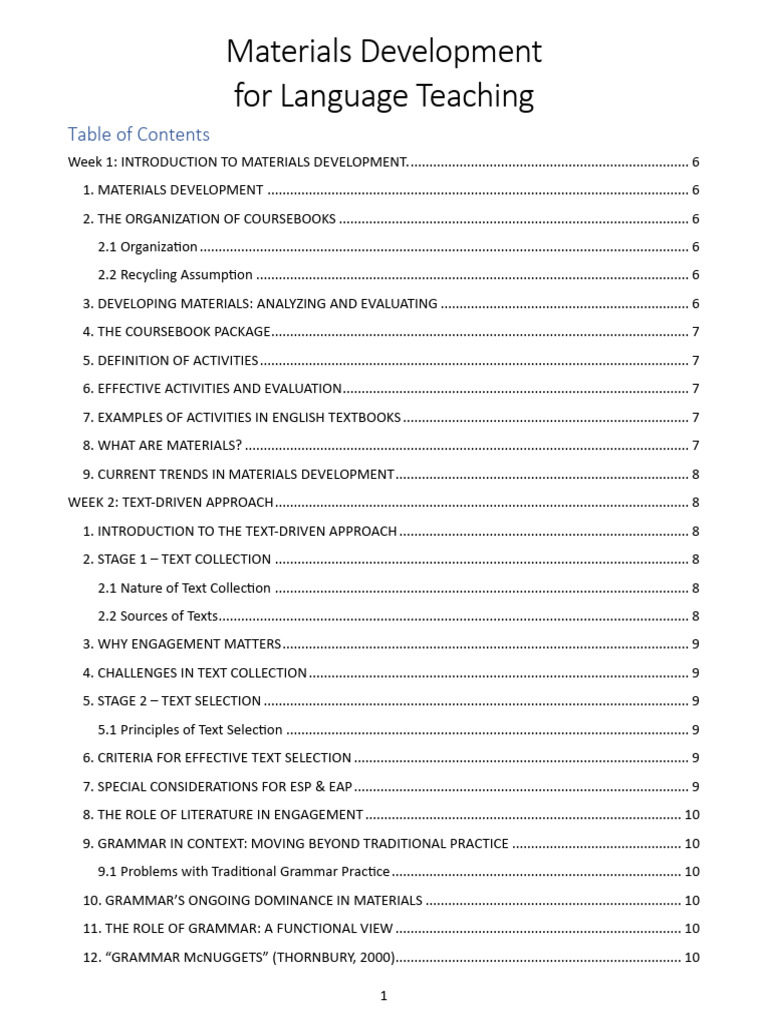 Language Teaching Materials Development | PDF | Vocabulary | Learning