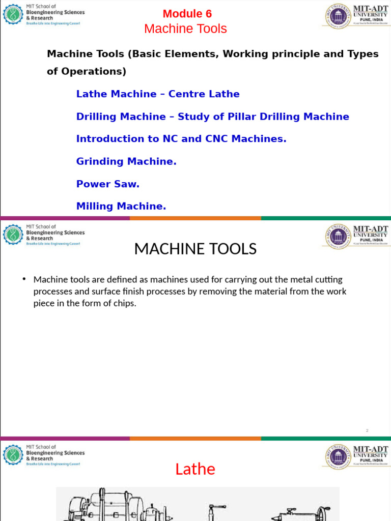 Module 5 Machine Tools BME | PDF | Drill | Drilling