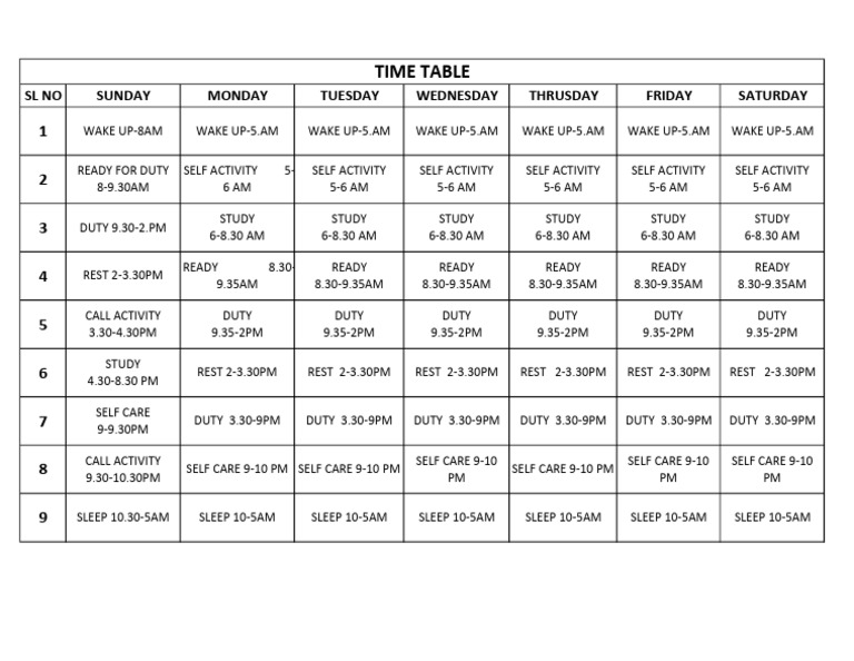 Time Table Rec by Bbu | PDF