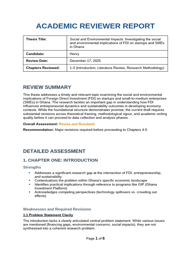 Academic Reviewer Report | PDF | Qualitative Research | Methodology