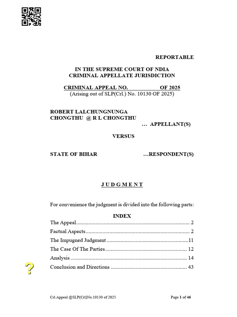 Supreme Court Judgment: Crl Appeal 2025 | PDF | Judgment (Law) | Acquittal