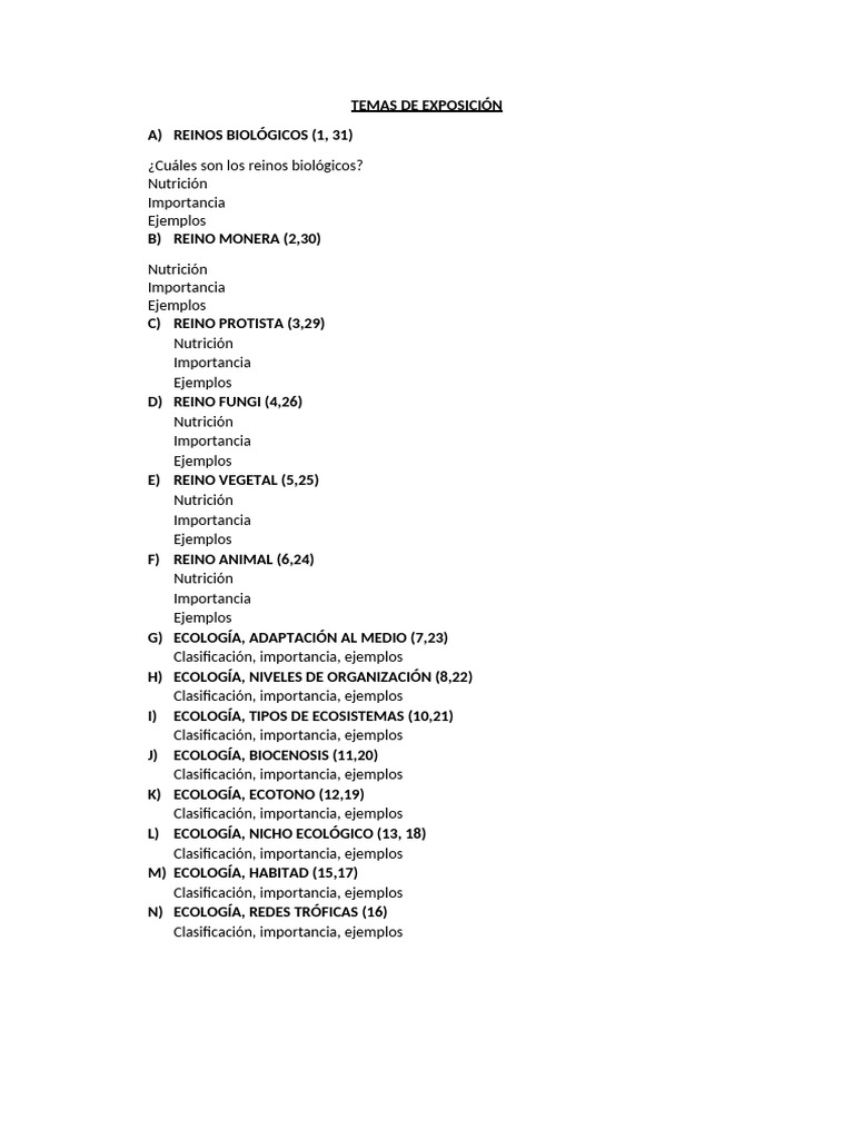 Exposiciones Temas | PDF