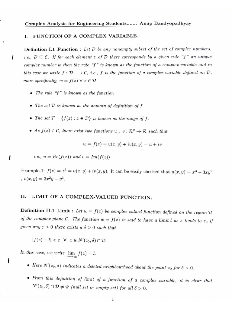 Complex Variables, Focus On Differentiation and Integration | PDF