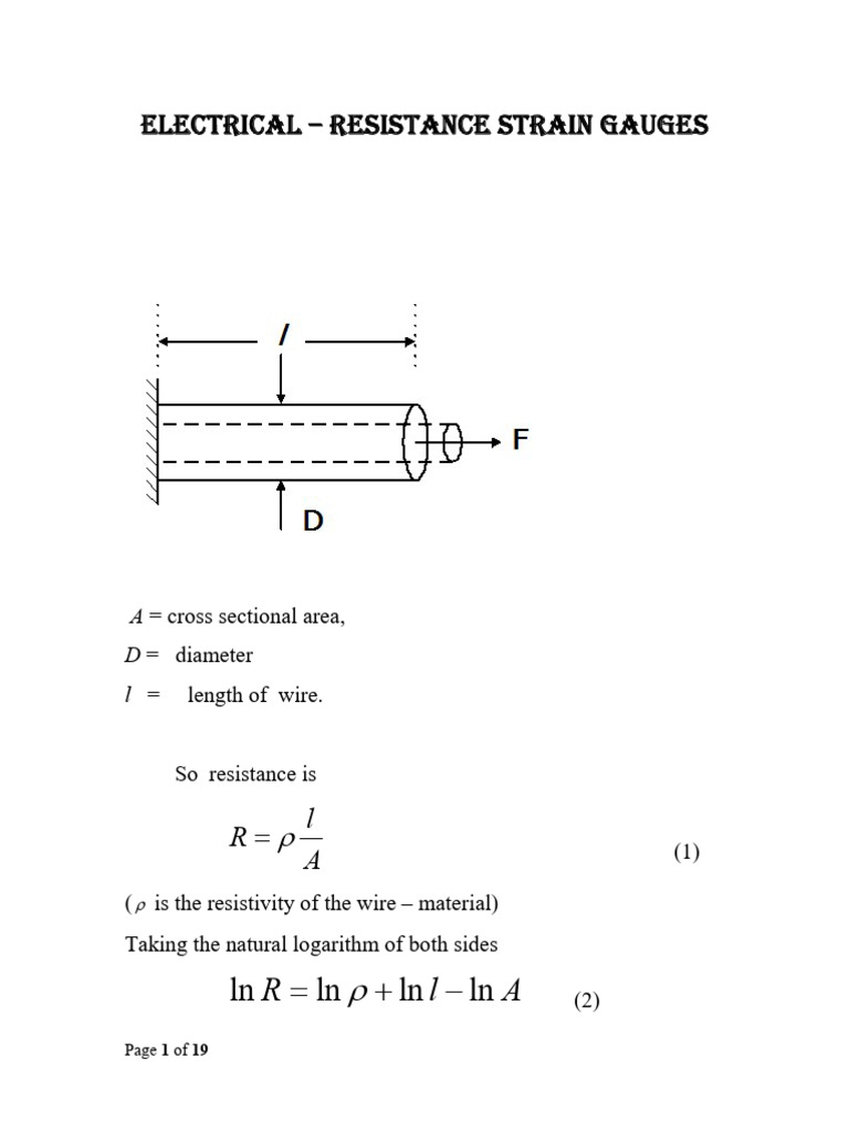 Electrical Resistance Strain Gauges Guide | PDF | Applied And ...