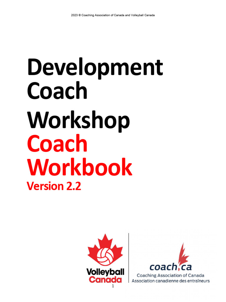 Volleyball Canada Development Coach Workbook | PDF | Volleyball | Cognition