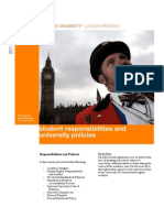 SU London Handbook 2011/12: Student Responsibility & University Polcicies