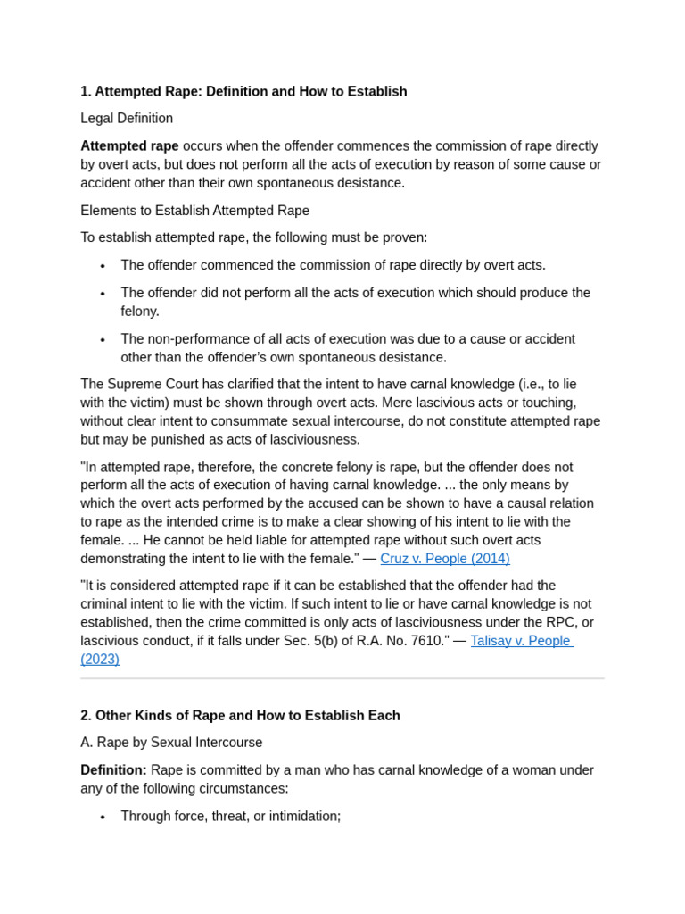 Understanding Attempted Rape Laws | PDF | Rape | Prosecutor